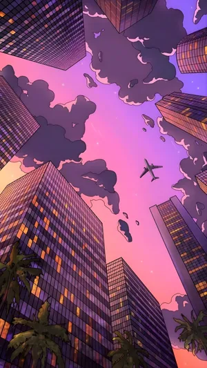 Galaxy Z Flip 7 Urban Sunset View Wallpaper