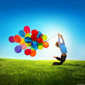 Galloping Kid With Balloon Samsung Wallpaper