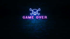 Game Over Neon Sign On Brick Wall Wallpaper