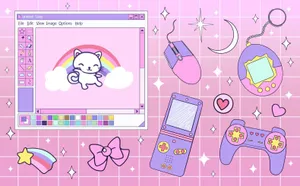 Gamer Girl Aesthetic Digital Desktop Wallpaper