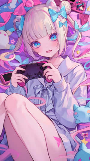 Gamer Girl Anime Artwork Wallpaper