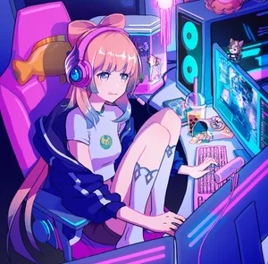 Gamer Girl Anime Pfp Wallpaper