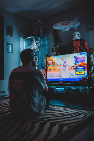 Gamer Playing Games In Aesthetic Wallpaper