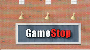 Gamestop Orange Brick Wall Sign Wallpaper