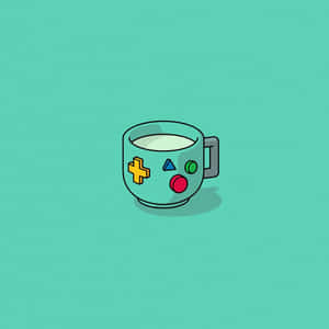 Gaming Inspired Minimalist Tea Cup Wallpaper