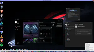 Gaming P C Setupwith Customization Software Wallpaper
