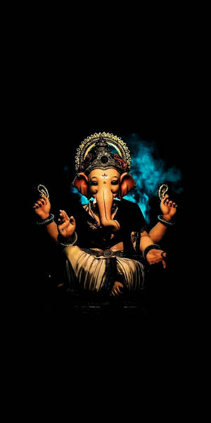 Ganesh Ji Hd Blue Smoke Wallpaper