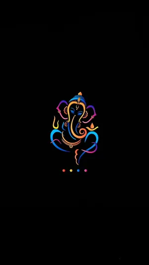 Ganesh Ji Hd Colorful Gradient Drawing Wallpaper