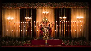 Ganesh Ji Hd On Altar Wallpaper
