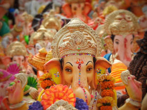 Ganesh Ji Hd Organized Statues Wallpaper