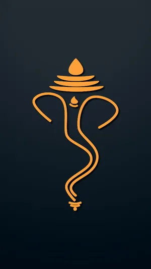 Ganesh Yellow Icon Iphone Wallpaper