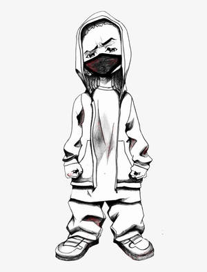 Gangsta Cartoon Boy Sketch Drawing Wallpaper