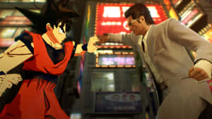 Gangster Goku Faceoff Yakuza Backdrop.jpg Wallpaper