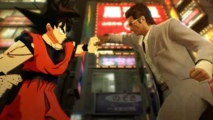 Gangster Goku Faceoff Yakuza Backdrop.jpg Wallpaper