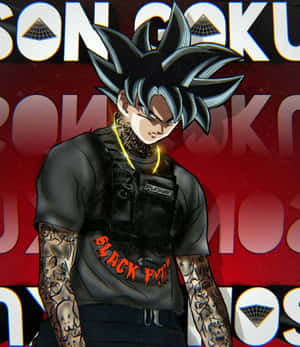 Gangster Goku Stylized Artwork Wallpaper