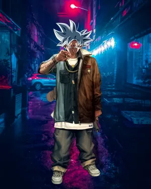 Gangster_ Goku_ Urban_ Backdrop.jpg Wallpaper
