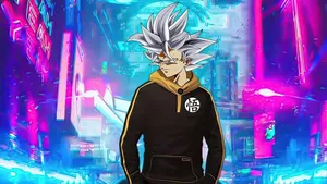 Gangster Goku Urban Backdrop.jpg Wallpaper