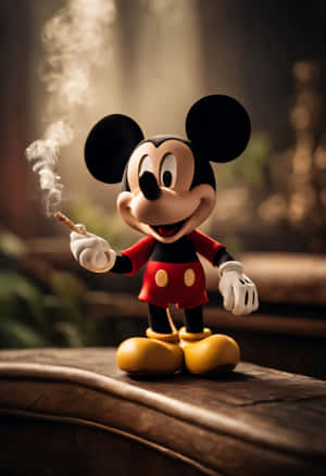 Gangster Mickey Mouse Smoking Cigar Wallpaper