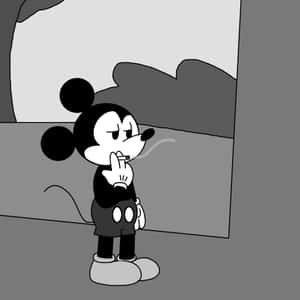 Gangster Mickey Mouse Smoking Wallpaper