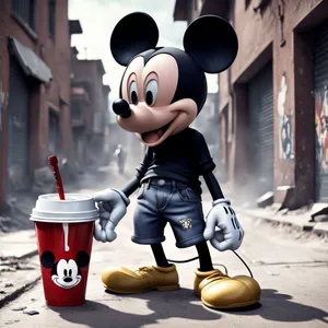 Gangster Mickey Mouse Streetside Wallpaper