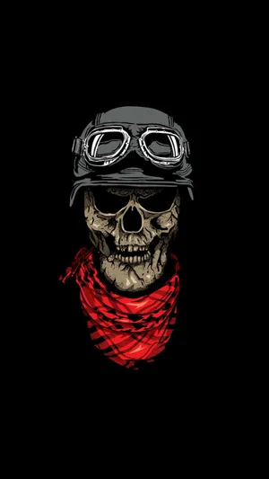 Gangster Skeleton With Cap And Goggles Wallpaper