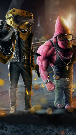 Gangster Spongebob And Patrick Wallpaper