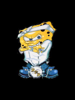 Gangster Spongebob Illustration Wallpaper