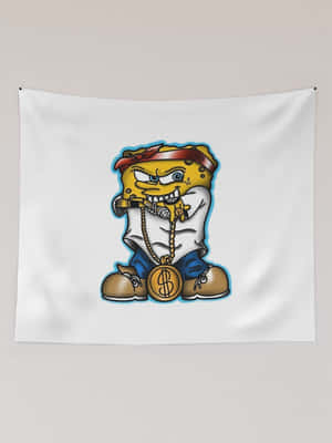 Gangster Spongebob Illustration Wallpaper
