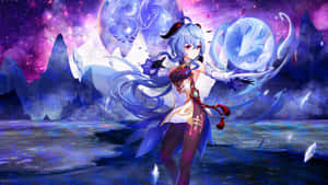 Ganyu, The Celestial Adeptus From Genshin Impact Wallpaper