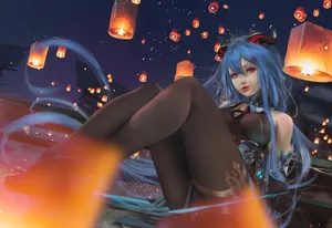 Ganyu, The Grace Of The Qilin, Surrounded By Nature In Genshin Impact Wallpaper