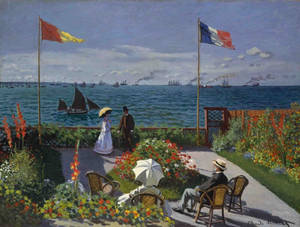 Garden At Sainte-adresse By Claude Monet Wallpaper