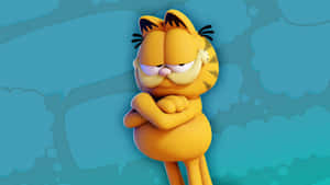 Garfield Cartoon Character With His Arms Crossed Wallpaper