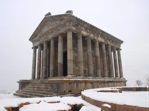 Garni Temple During Winter Wallpaper