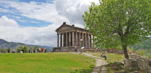 Garni Temple Pathway Near Tree Wallpaper