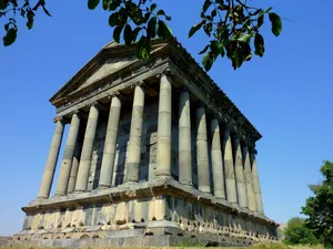 Garni Temple Under Clear Blue Sky Wallpaper