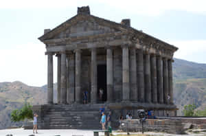 Garni Temple Under White Sky Wallpaper