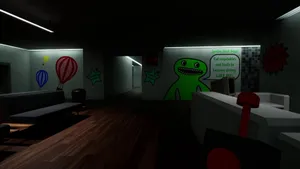 Gartenof Banban Dark Corridorwith Character Poster Wallpaper