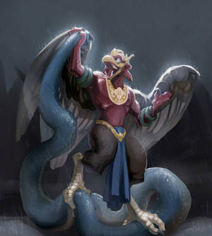 Garuda Defeating Serpent Wallpaper