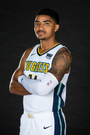 Gary Harris White Nuggets Jersey Wallpaper