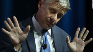 Gary Johnson Raising His Hands Wallpaper