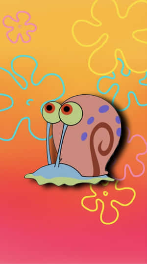 Gary The Snail Gliding Through Bikini Bottom Wallpaper