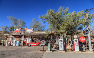 Gas Station In Hackberry Wallpaper