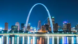 Gateway Arch Lights River Wallpaper