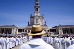 Gathering In Front Of Fatima Sanctuary Wallpaper