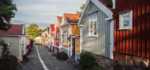 Gavle Sweden Traditional Houses Wallpaper