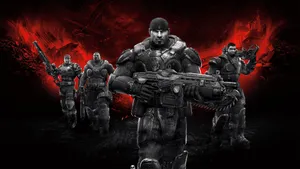 Gears Of War 1 Soldiers With Gun Wallpaper