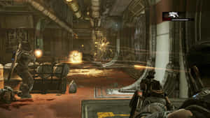 Gears_of_ War_3_ Firefight_ In_ Corridor Wallpaper