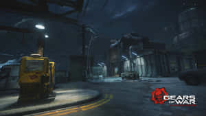 Gears Of War U E_ Nighttime Outpost Scene Wallpaper