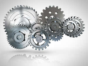 Gears On A White Background Wallpaper