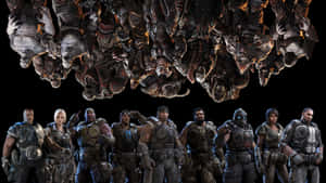 Gearsof War3 Castand Locust Horde Wallpaper